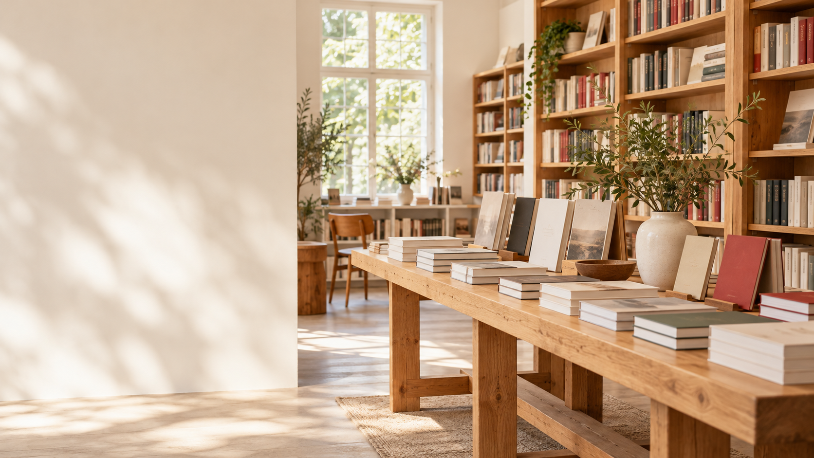 Helles Buchhandelsmotiv